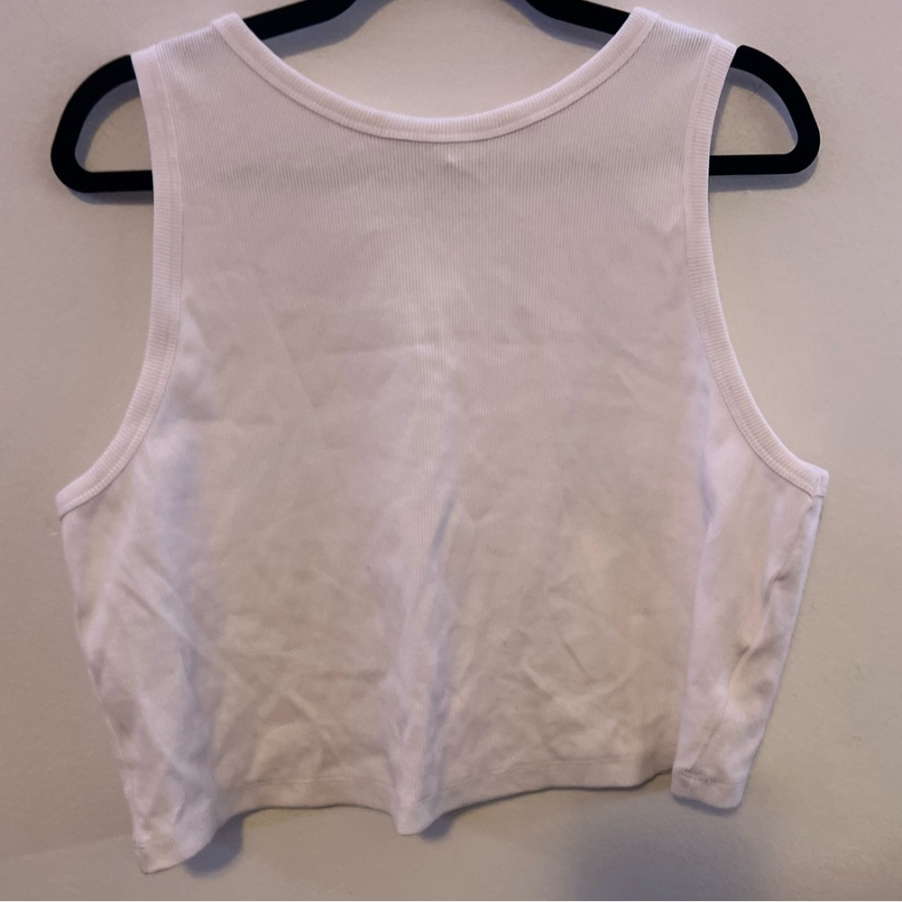 H&M White Ribbed Tank Top
